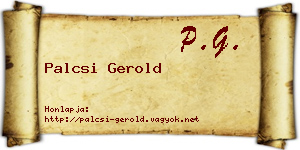 Palcsi Gerold névjegykártya